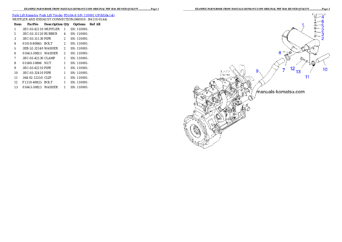 Protected: FD50A-8 S/N 110001-UP Partsbook