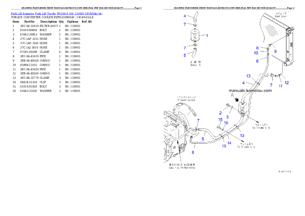 Protected: FD50A-8 S/N 110001-UP Partsbook
