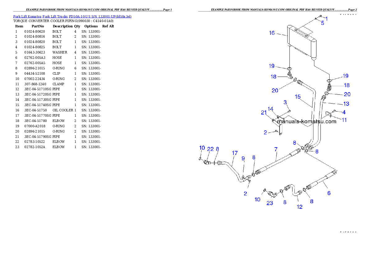 Protected: FD50A-10-US S/N 133001-UP Partsbook