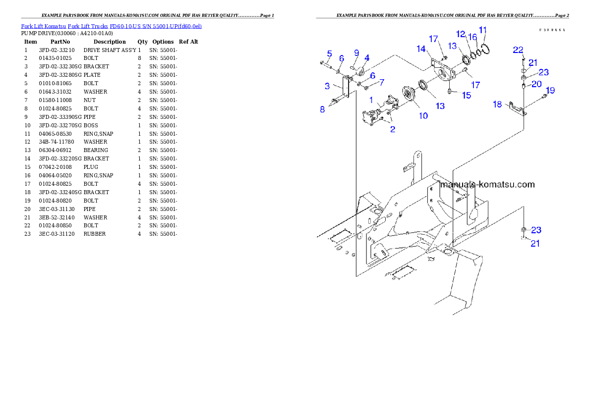 Protected: FD60-10-US S/N 55001-UP Partsbook