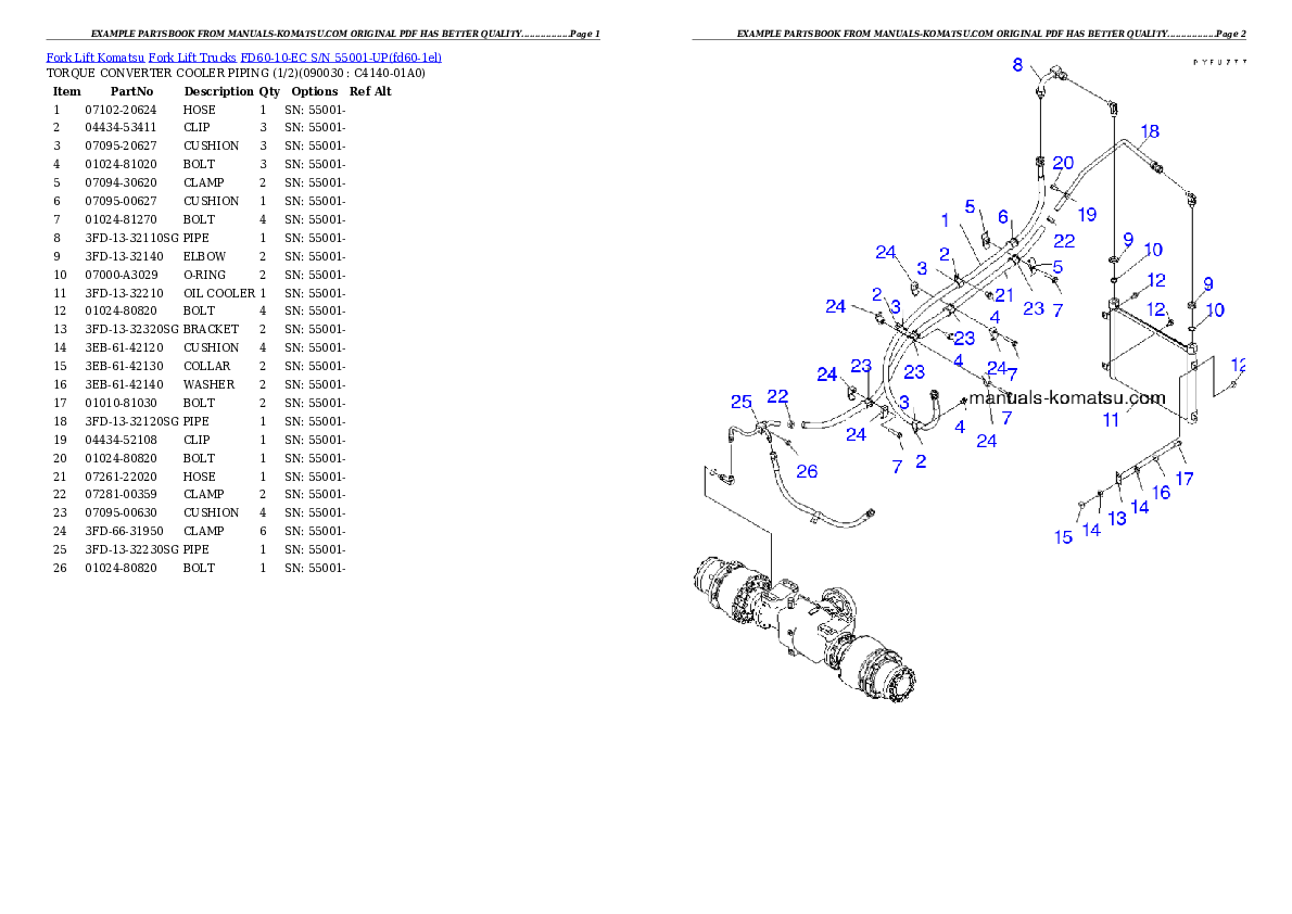 Protected: FD60-10-EC S/N 55001-UP Partsbook