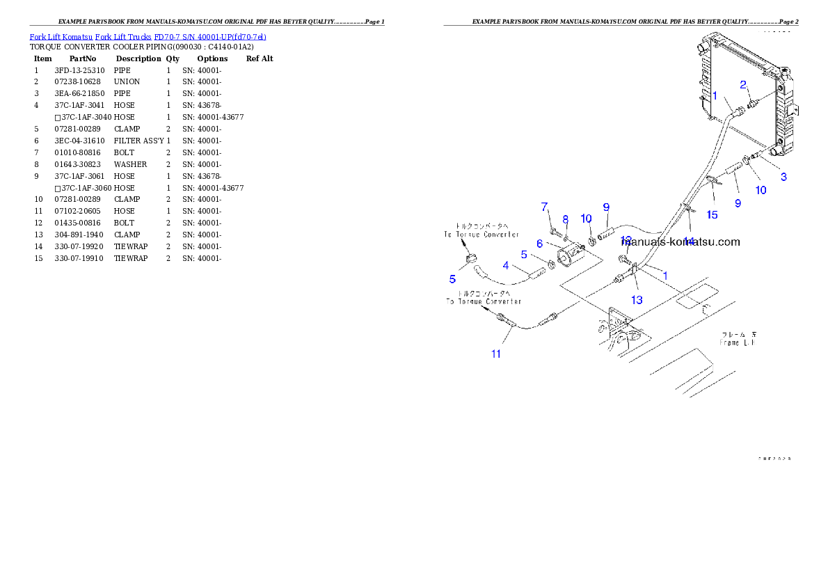 Protected: FD70-7 S/N 40001-UP Partsbook