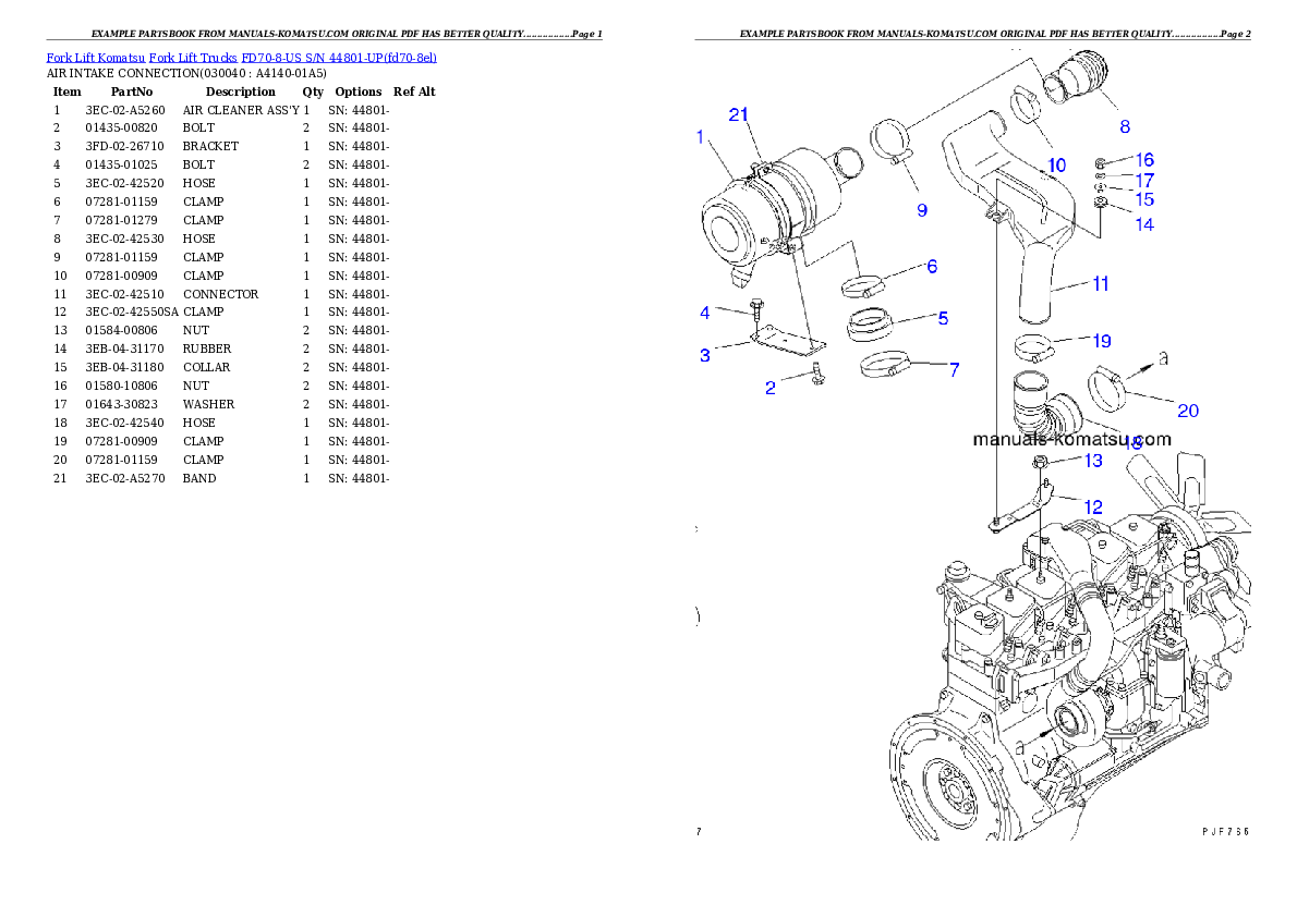 Protected: FD70-8-US S/N 44801-UP Partsbook