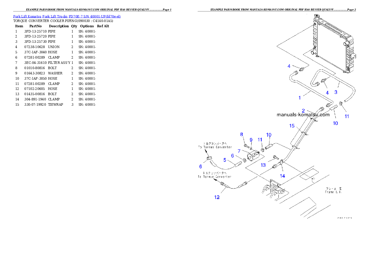 Protected: FD70E-7 S/N 40001-UP Partsbook