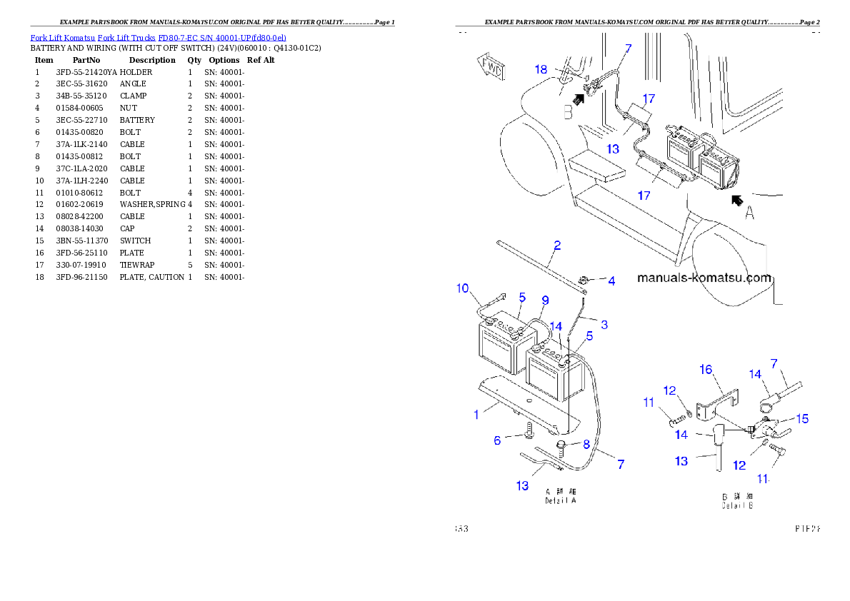 FD80-7-EC S/N 40001-UP Partsbook