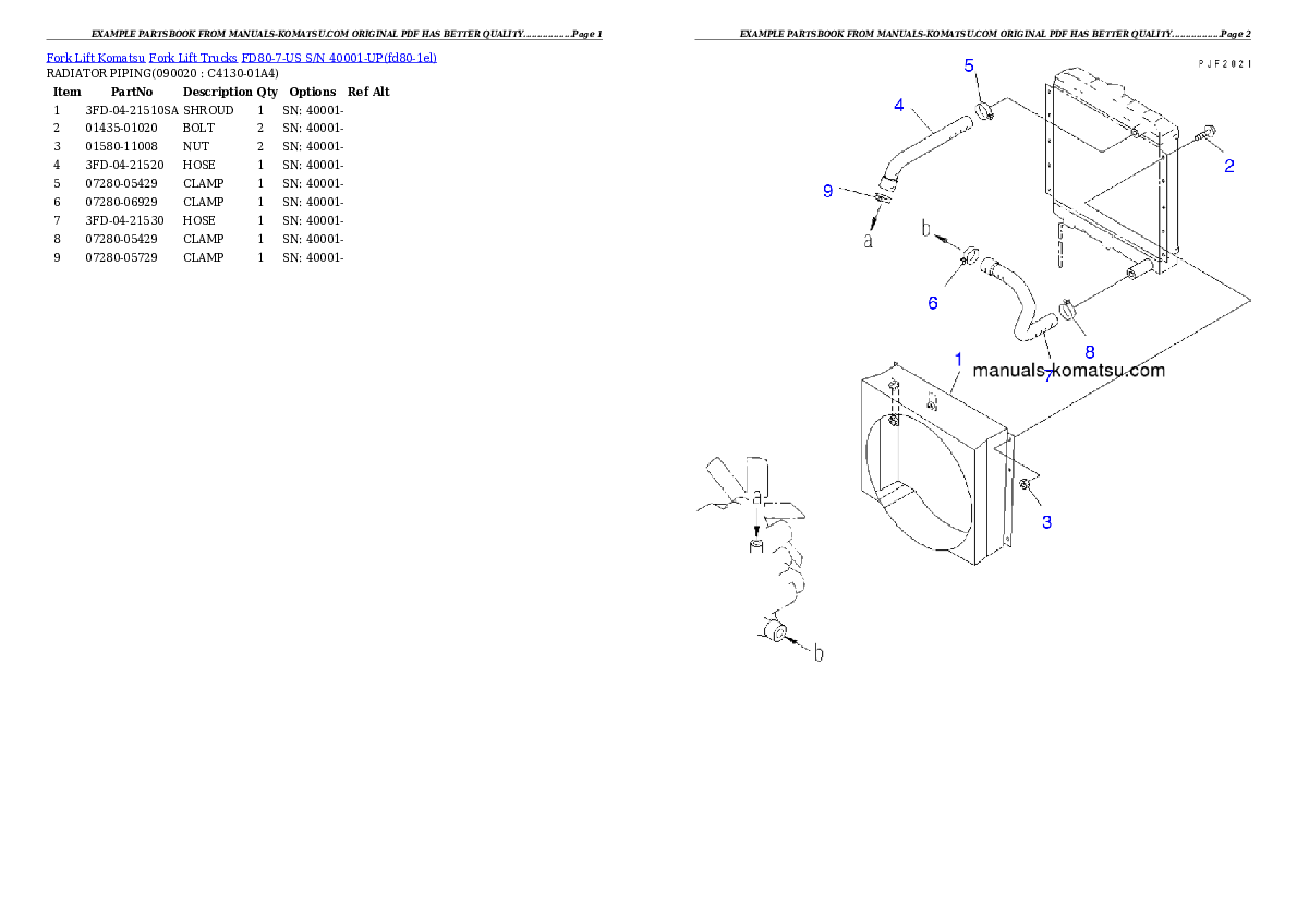 Protected: FD80-7-US S/N 40001-UP Partsbook