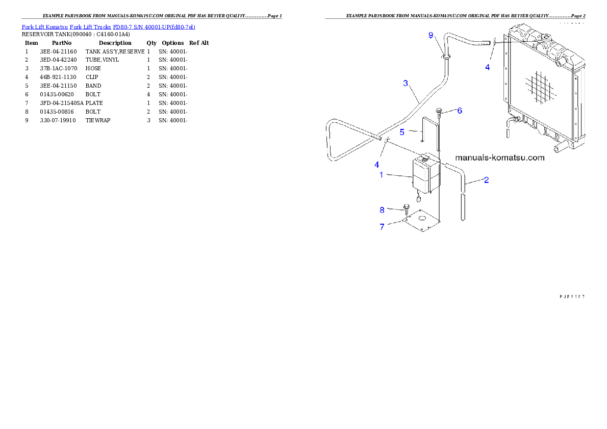 Protected: FD80-7 S/N 40001-UP Partsbook