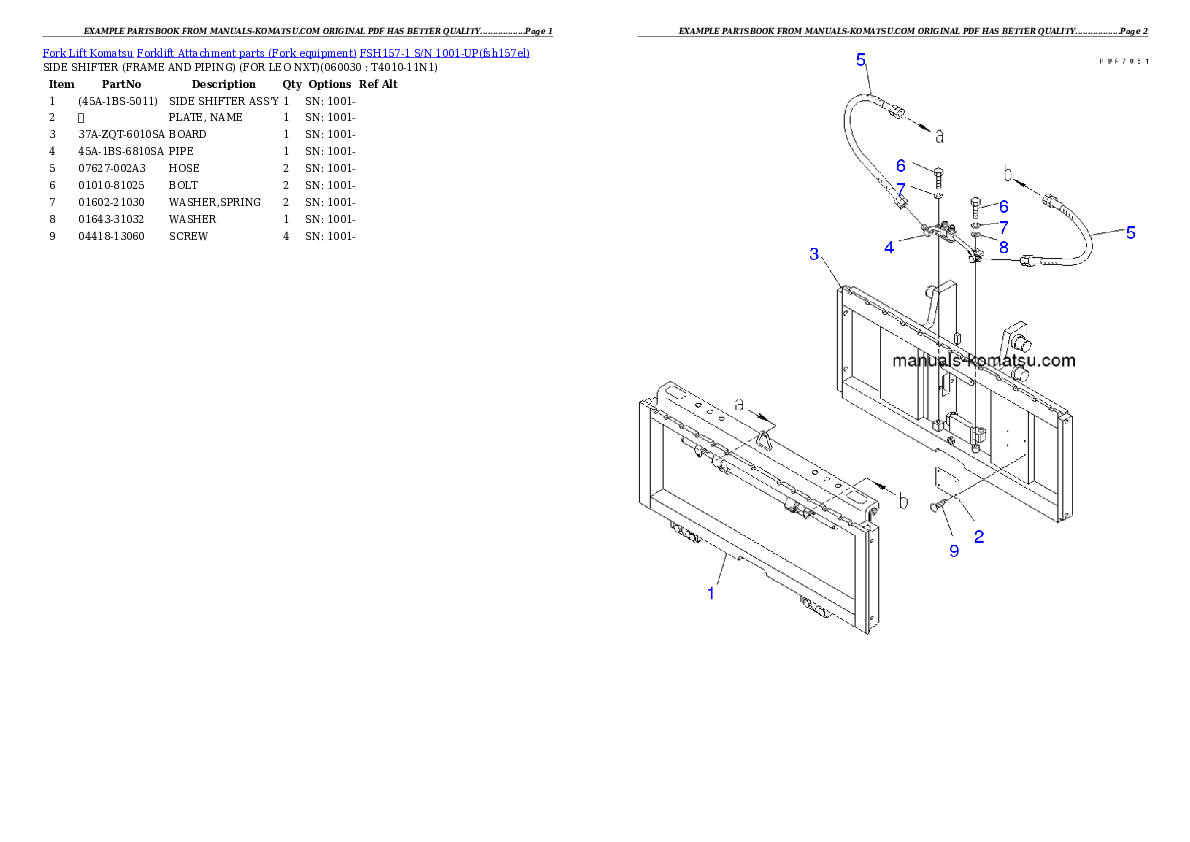 Protected: FSH157-1 S/N 1001-UP Partsbook
