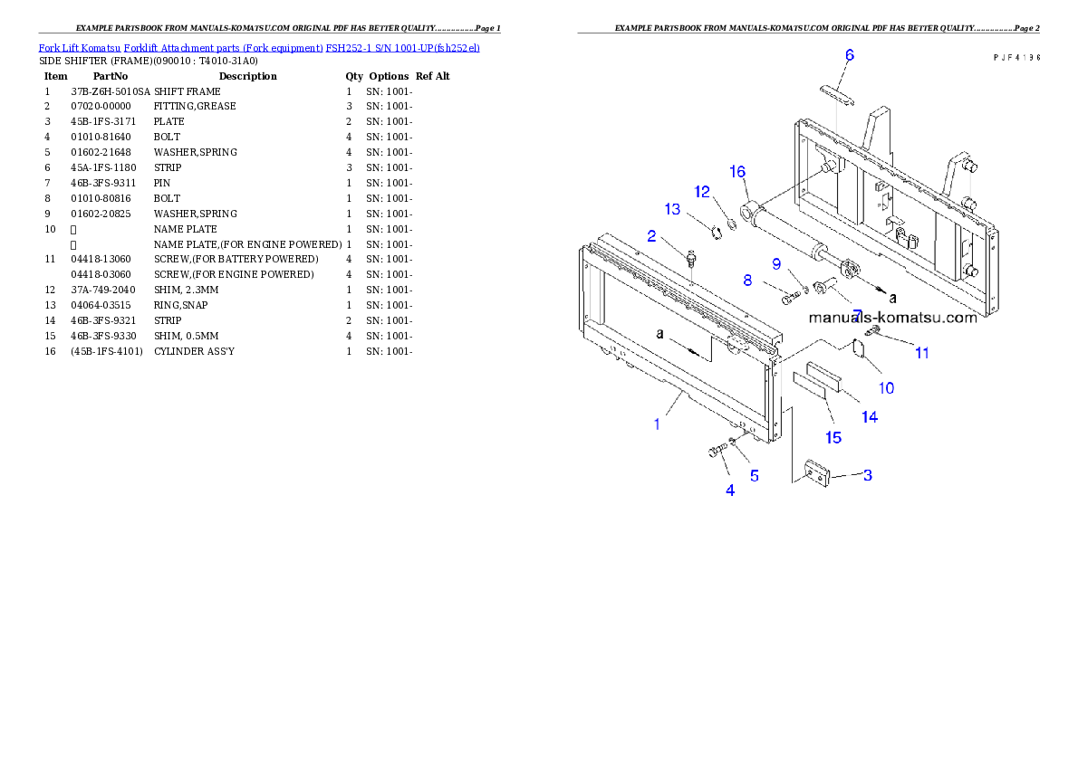 Protected: FSH252-1 S/N 1001-UP Partsbook