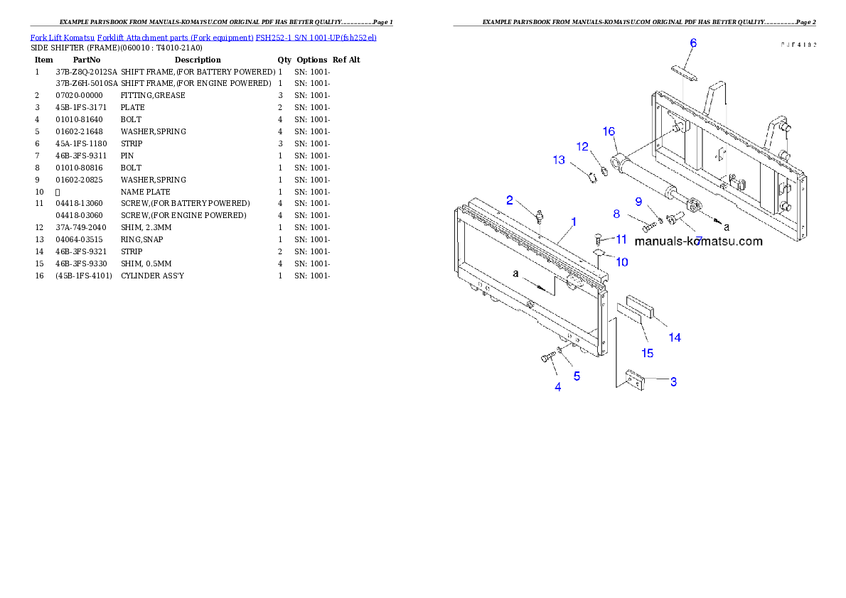 Protected: FSH252-1 S/N 1001-UP Partsbook