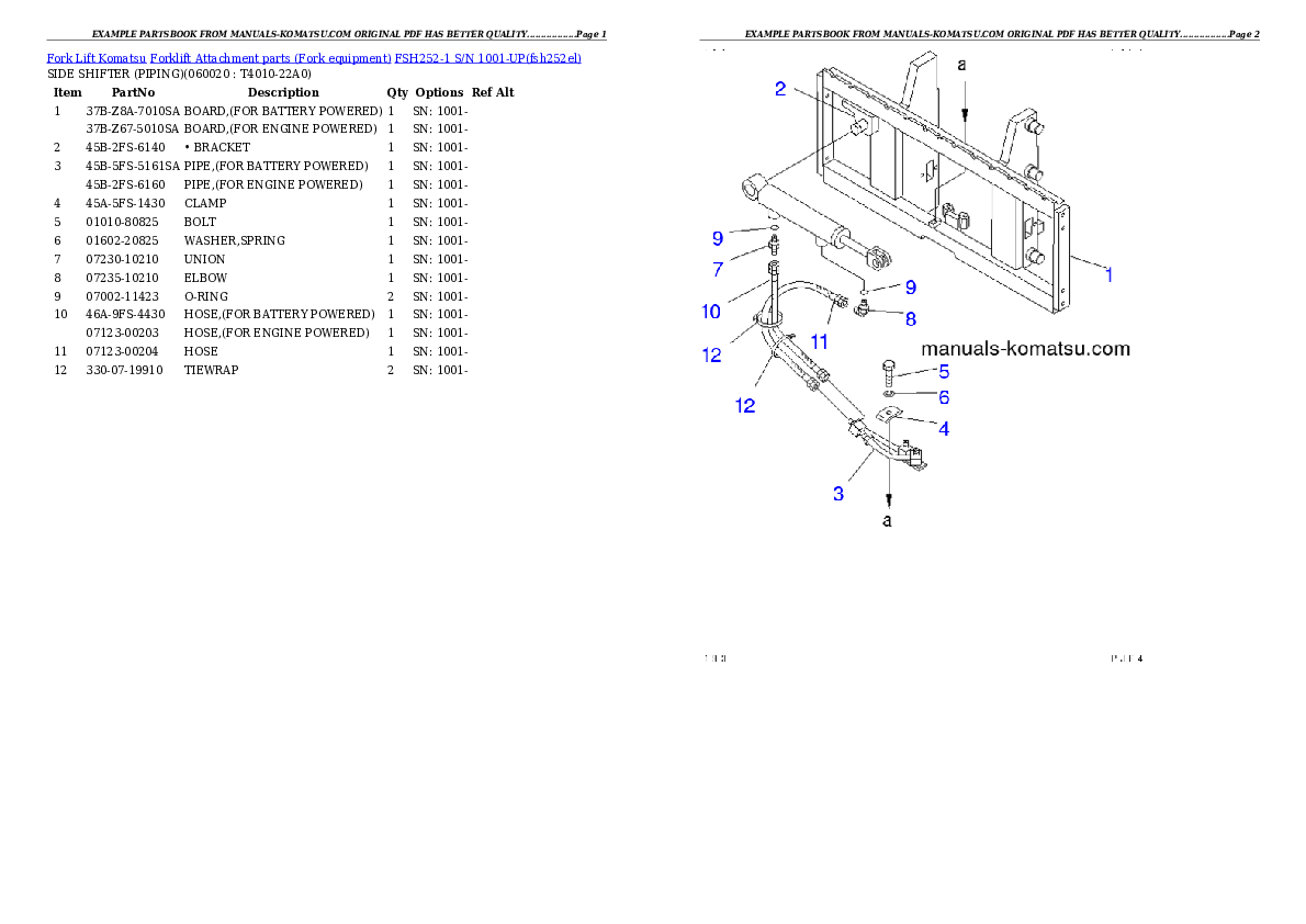 Protected: FSH252-1 S/N 1001-UP Partsbook