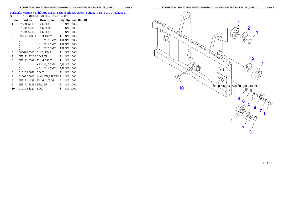 Protected: FSH252-1 S/N 1001-UP Partsbook