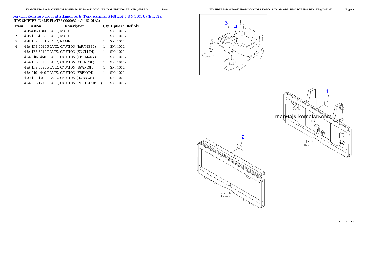 Protected: FSH252-1 S/N 1001-UP Partsbook