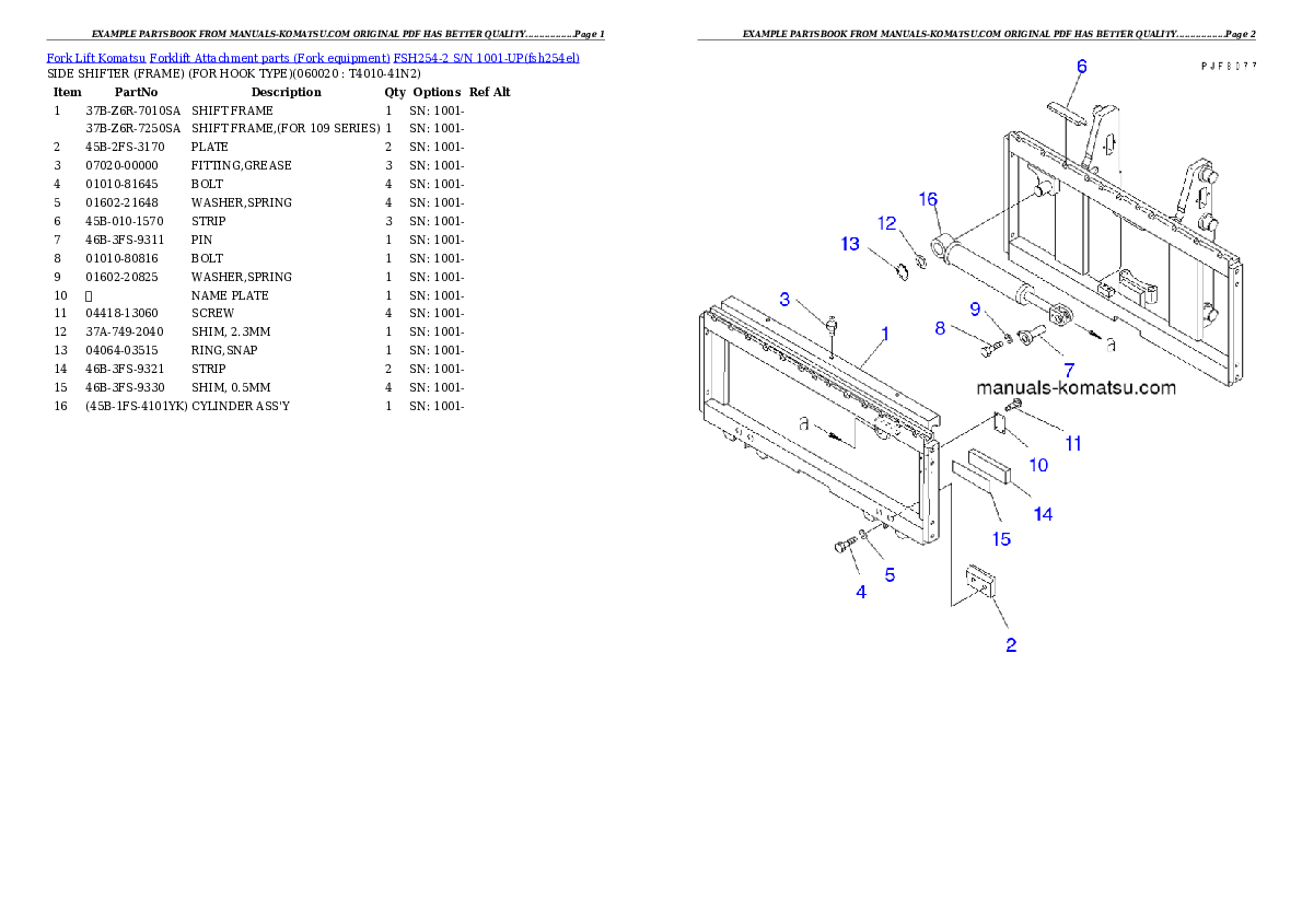Protected: FSH254-2 S/N 1001-UP Partsbook