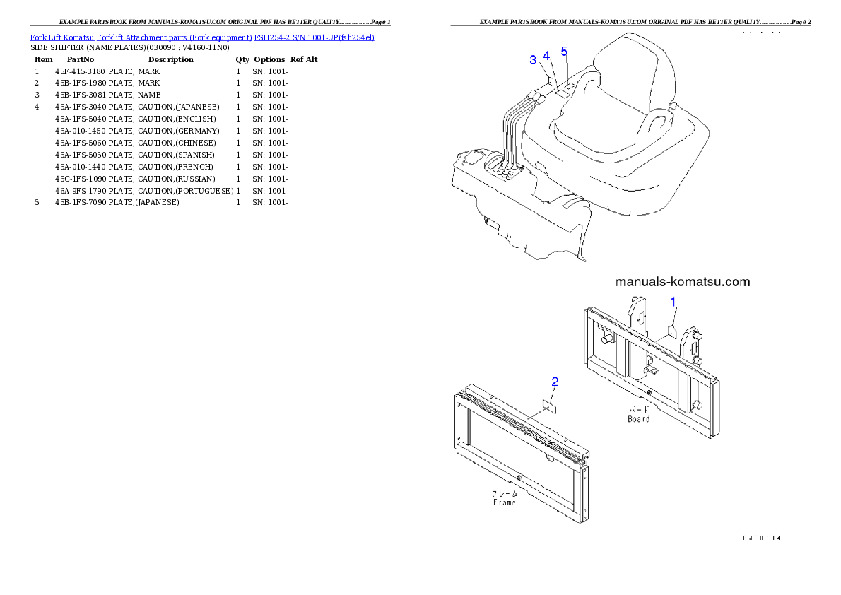 Protected: FSH254-2 S/N 1001-UP Partsbook