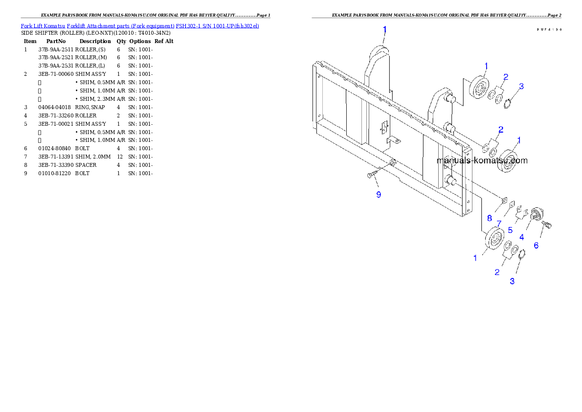 Protected: FSH302-1 S/N 1001-UP Partsbook