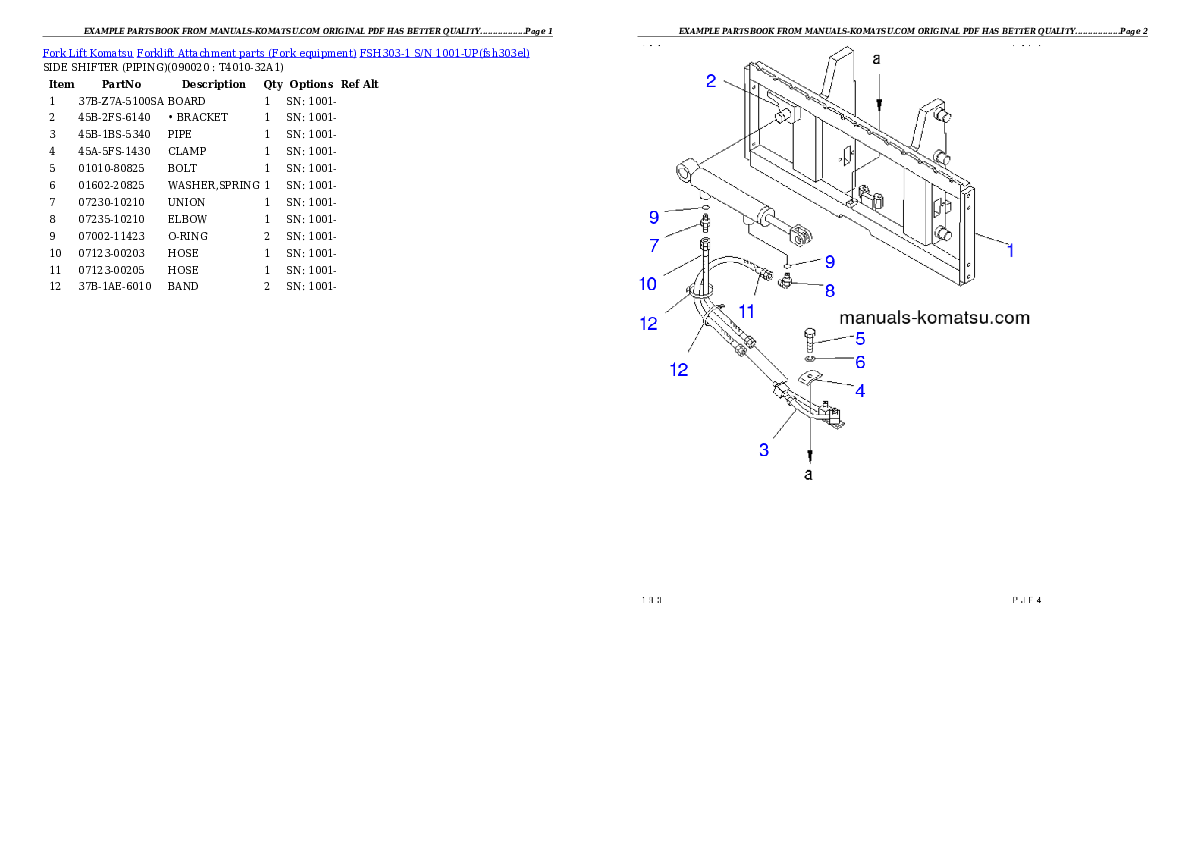 Protected: FSH303-1 S/N 1001-UP Partsbook