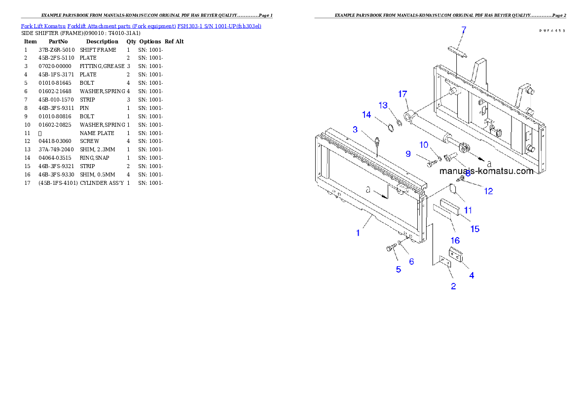 Protected: FSH303-1 S/N 1001-UP Partsbook