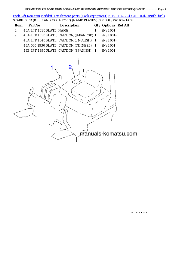 Protected: FTB/FTC252-1 S/N 1001-UP Partsbook