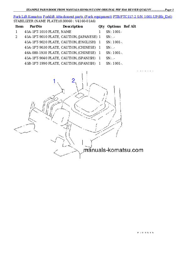 Protected: FTB/FTC157-2 S/N 1001-UP Partsbook