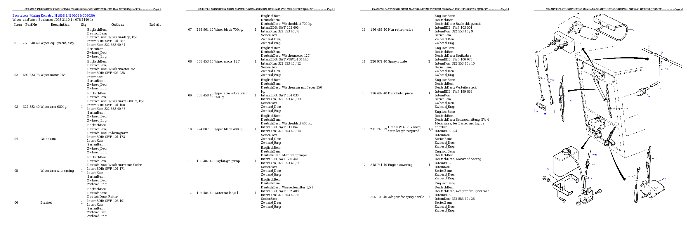 Protected: H185S S/N 05039 Partsbook