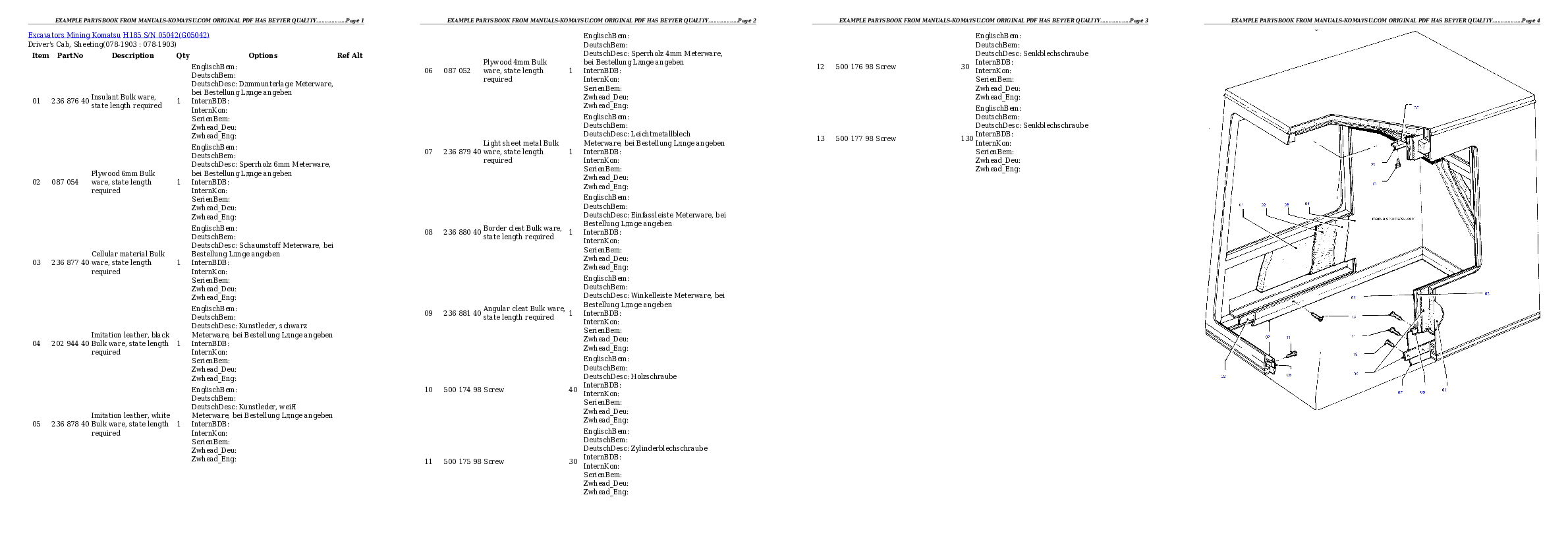 Protected: H185 S/N 05042 Partsbook