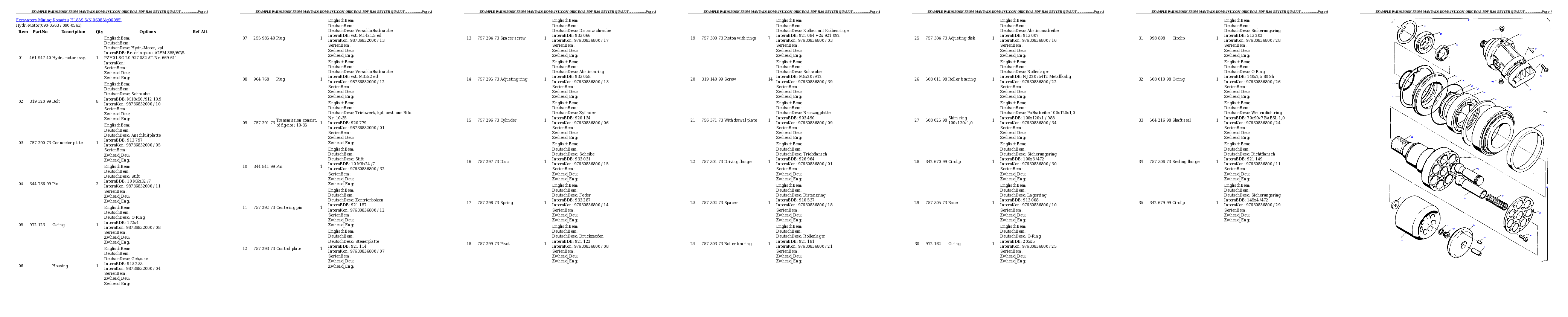 Protected: H185S S/N 06085 Partsbook