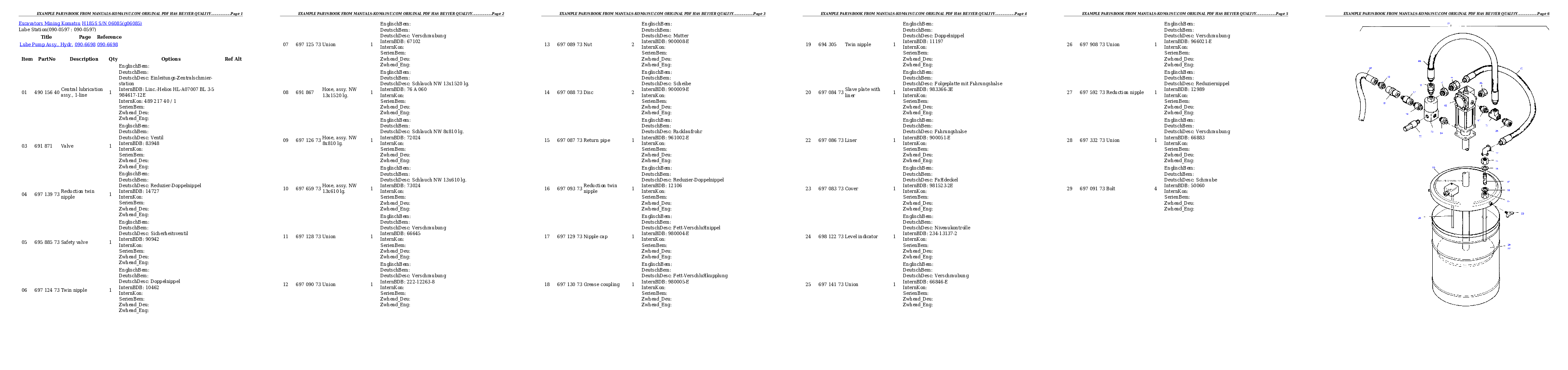 Protected: H185S S/N 06085 Partsbook