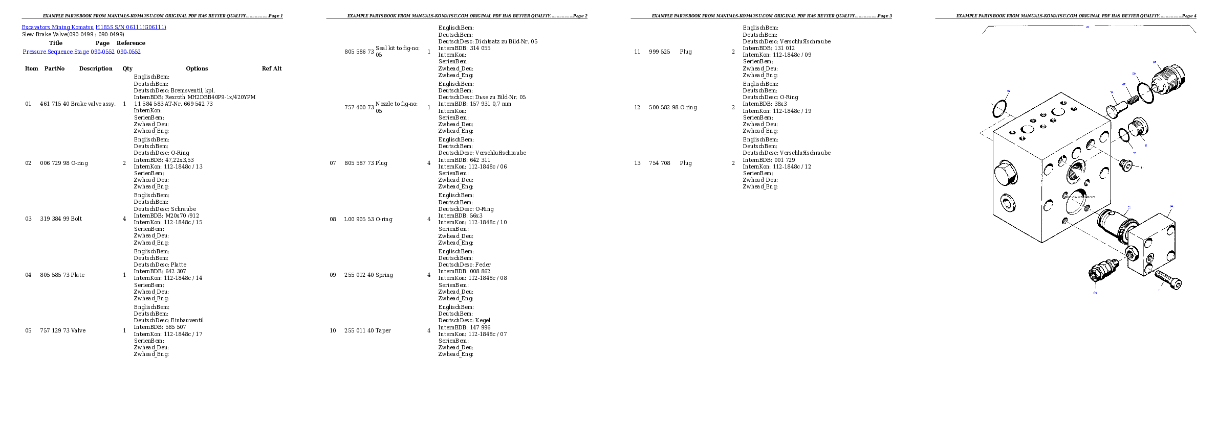 Protected: H185S S/N 06111 Partsbook