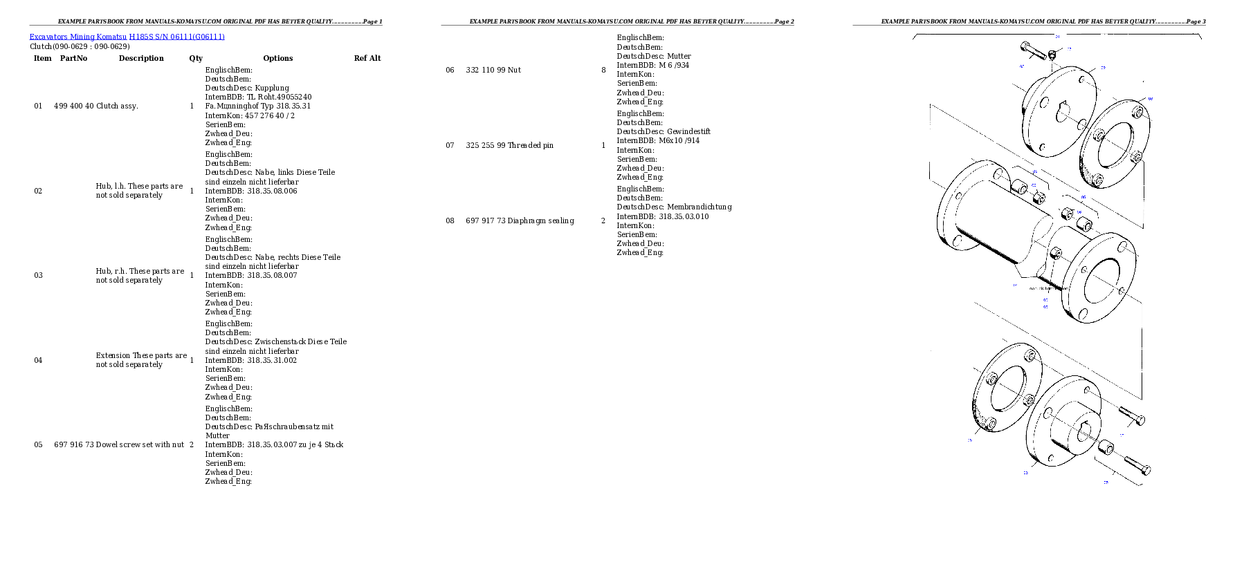 Protected: H185S S/N 06111 Partsbook