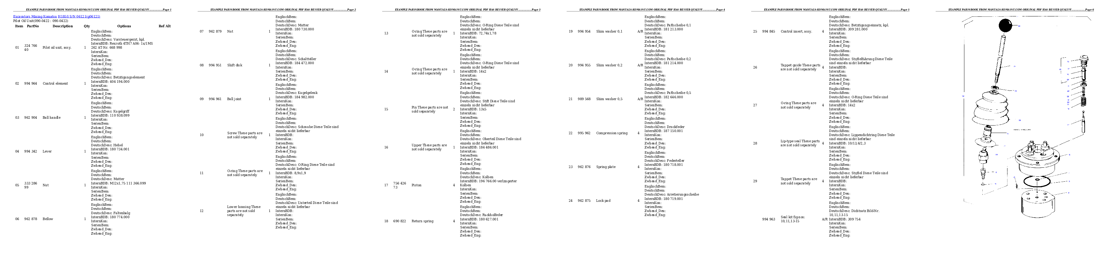 Protected: H185S S/N 06121 Partsbook