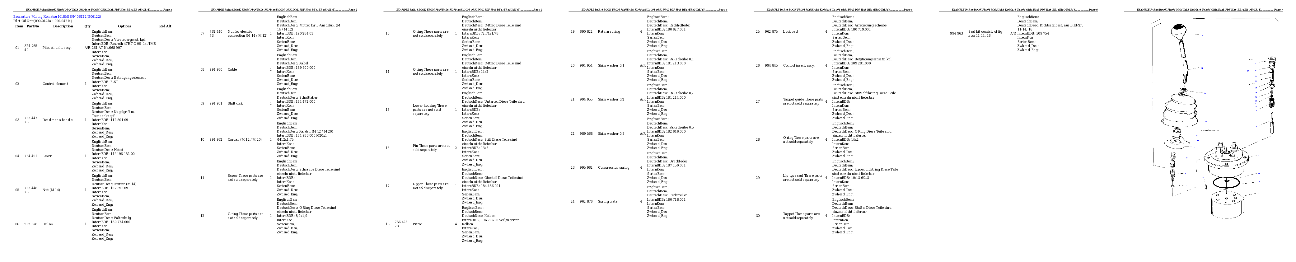 Protected: H185S S/N 06122 Partsbook