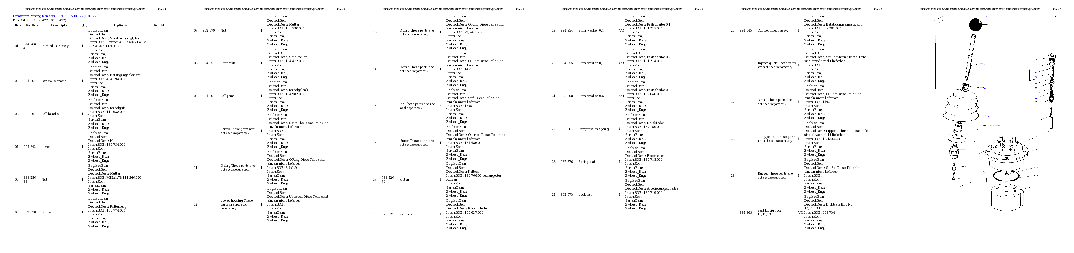 Protected: H185S S/N 06122 Partsbook