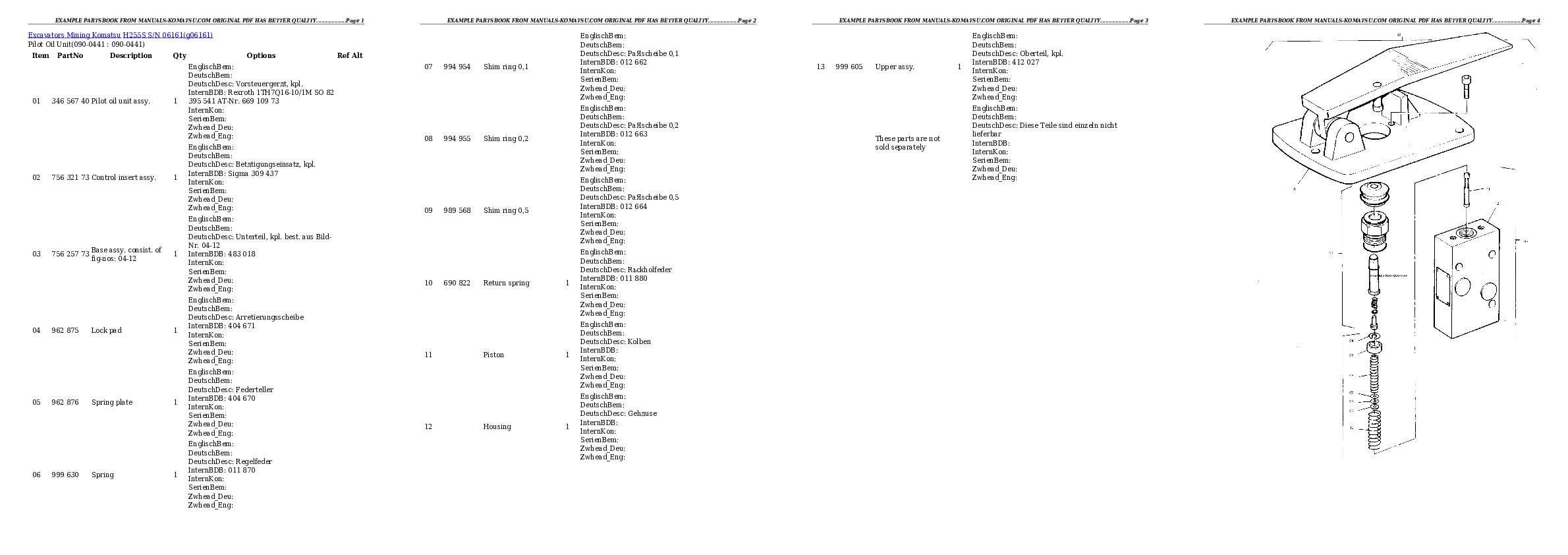 Protected: H255S S/N 06161 Partsbook