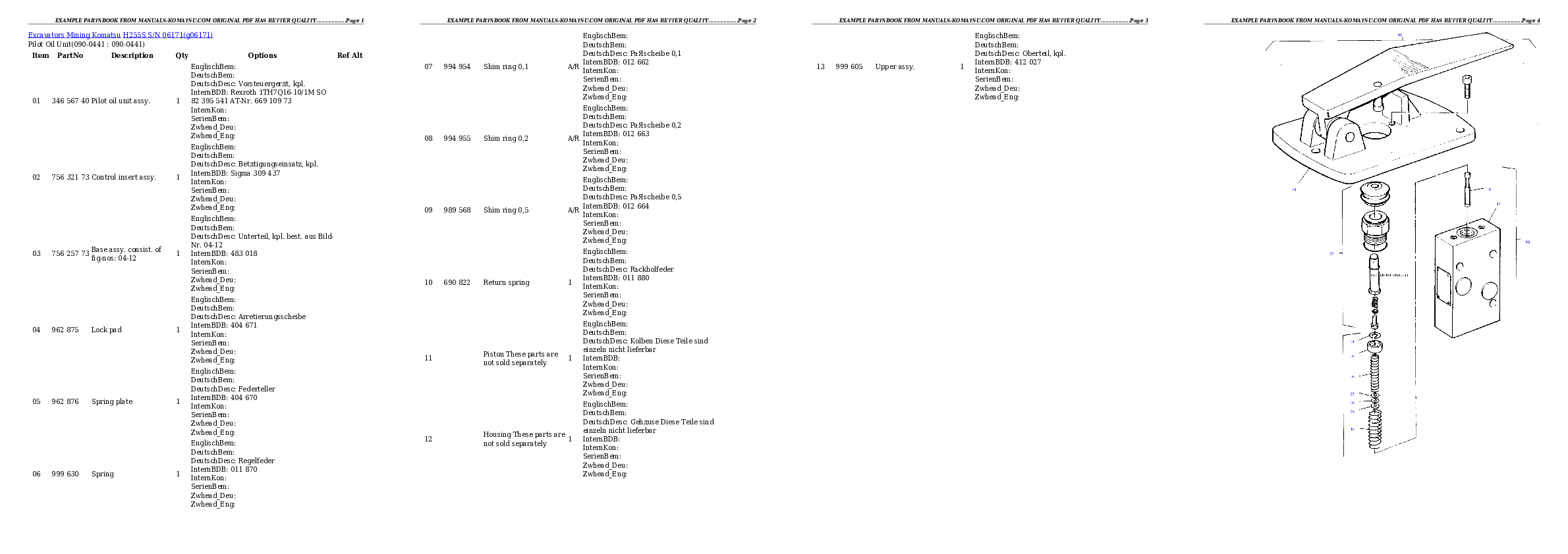 Protected: H255S S/N 06171 Partsbook