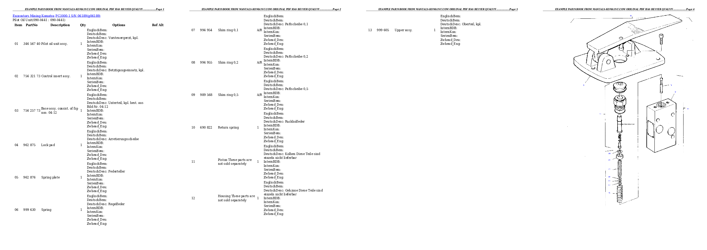 Protected: PC3000-1 S/N 06189 Partsbook