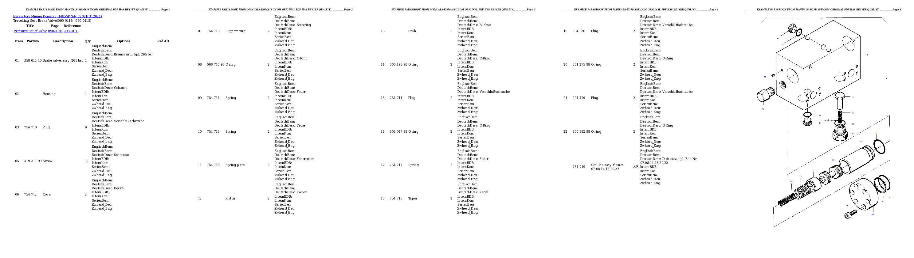 Protected: H485SP S/N 12021 Partsbook