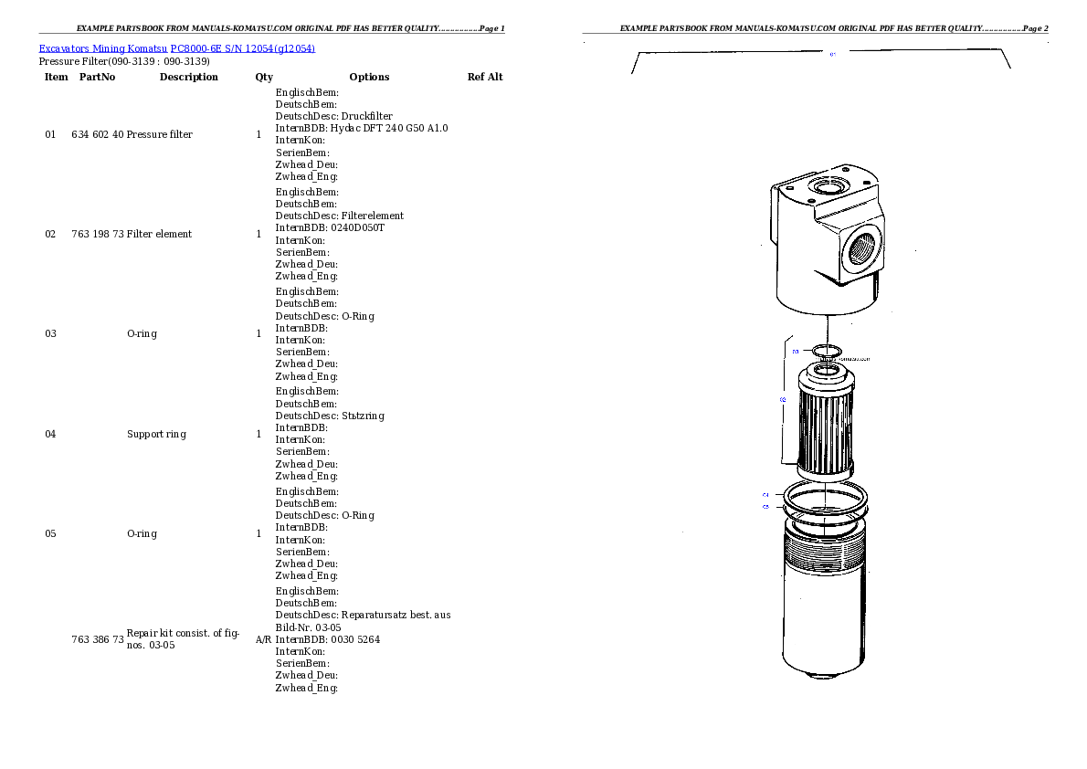 Protected: PC8000-6E S/N 12054 Partsbook