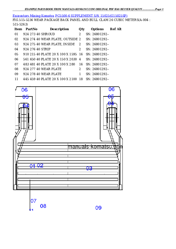 Protected: PC5500-6 SUPPLEMENT S/N 15025 Partsbook