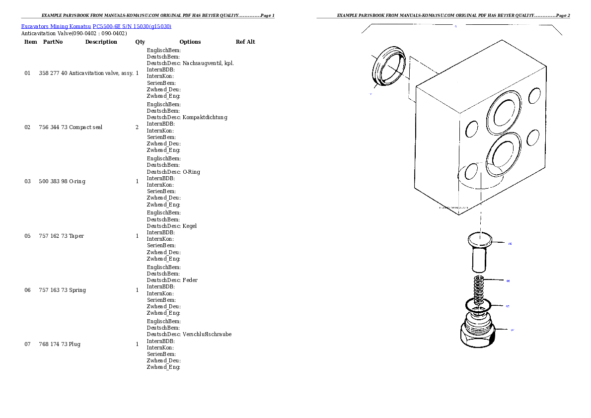 Protected: PC5500-6E S/N 15030 Partsbook