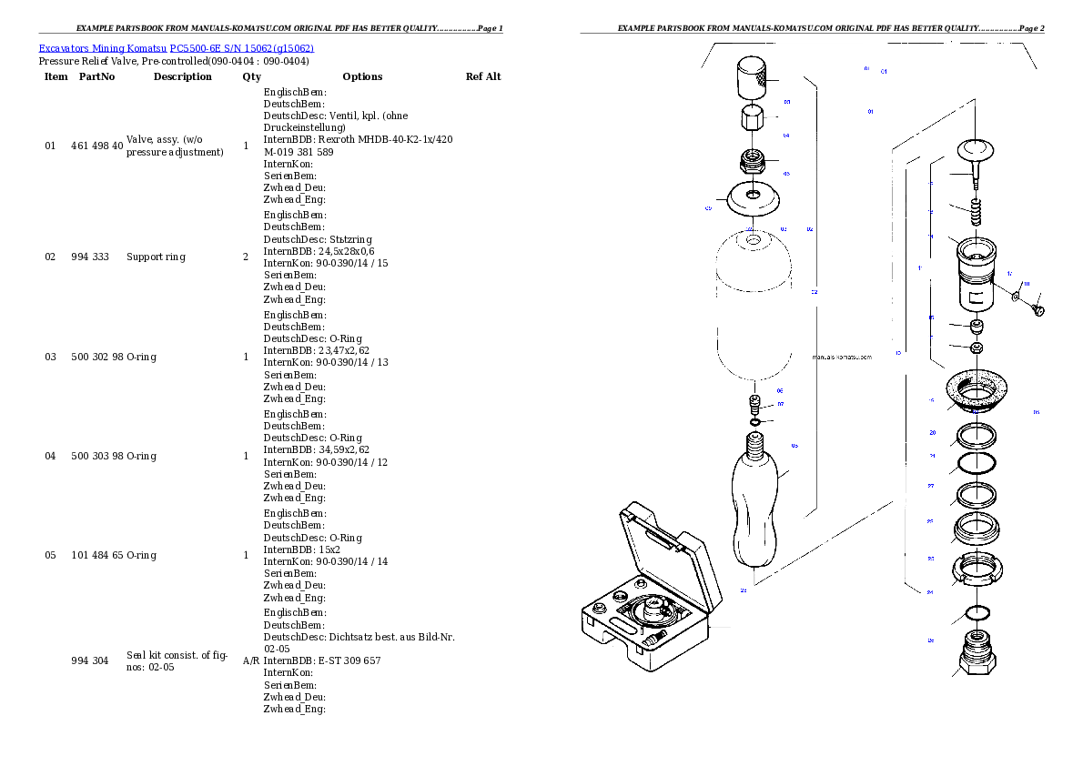 Protected: PC5500-6E S/N 15062 Partsbook