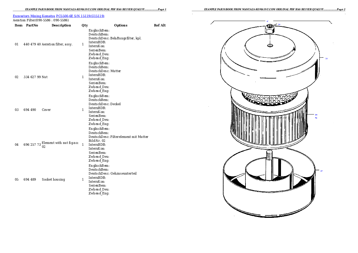 Protected: PC5500-6E S/N 15119 Partsbook