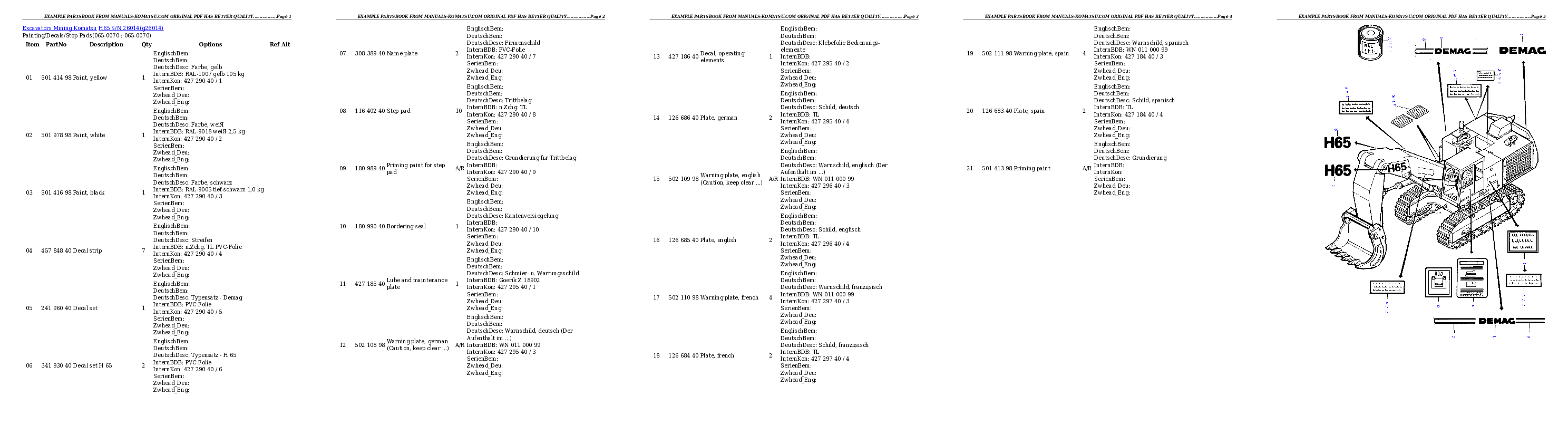 Protected: H65 S/N 26014 Partsbook