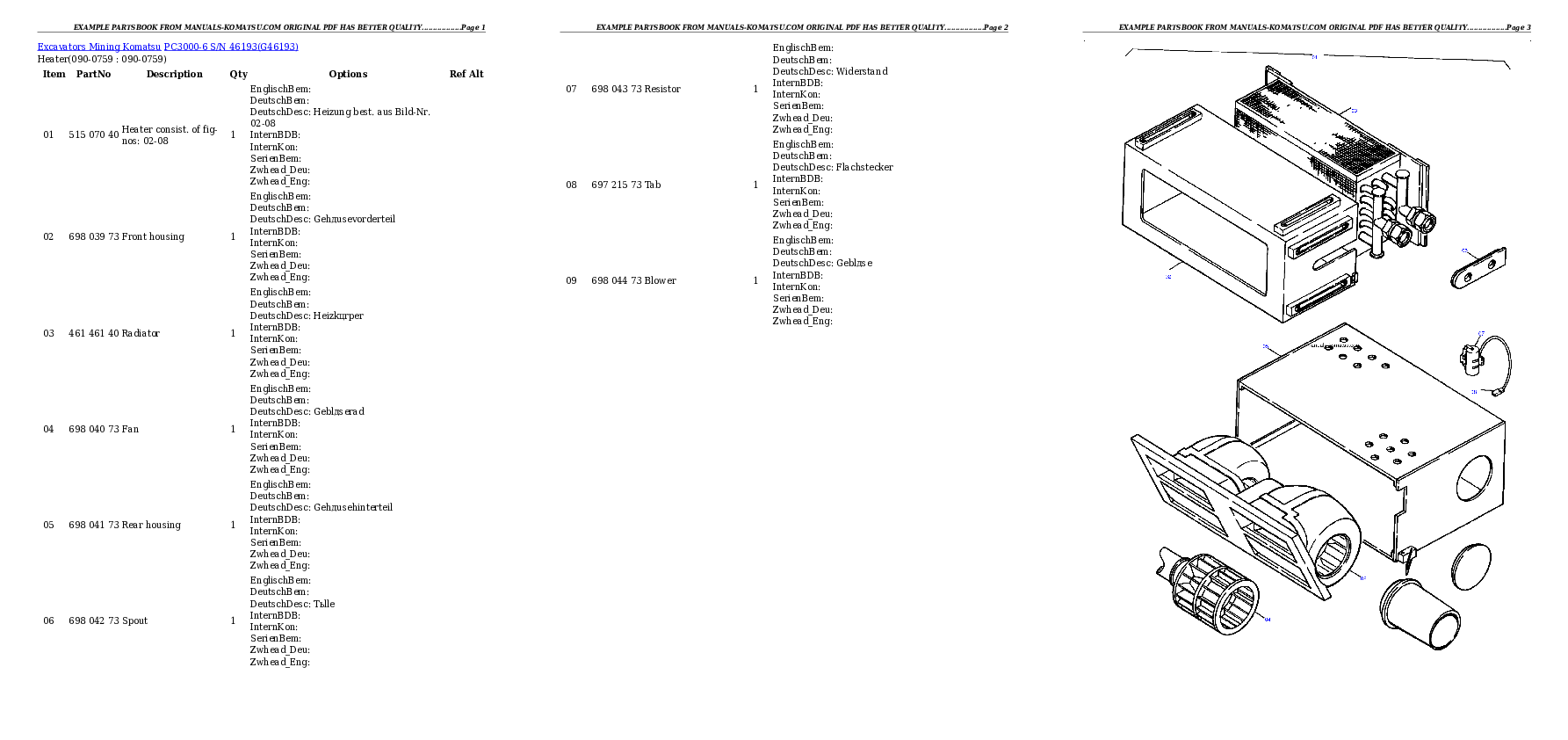 Protected: PC3000-6 S/N 46193 Partsbook