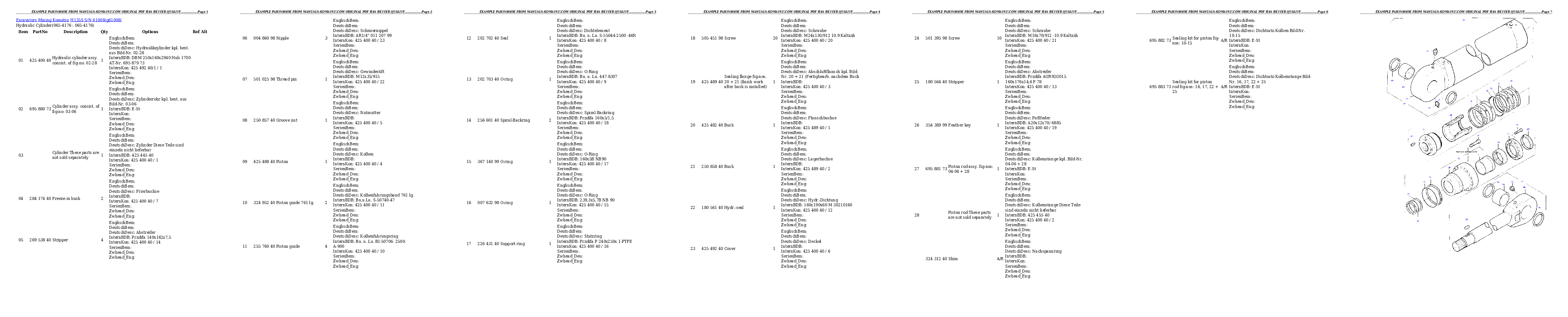 H135S S/N 61008 Partsbook