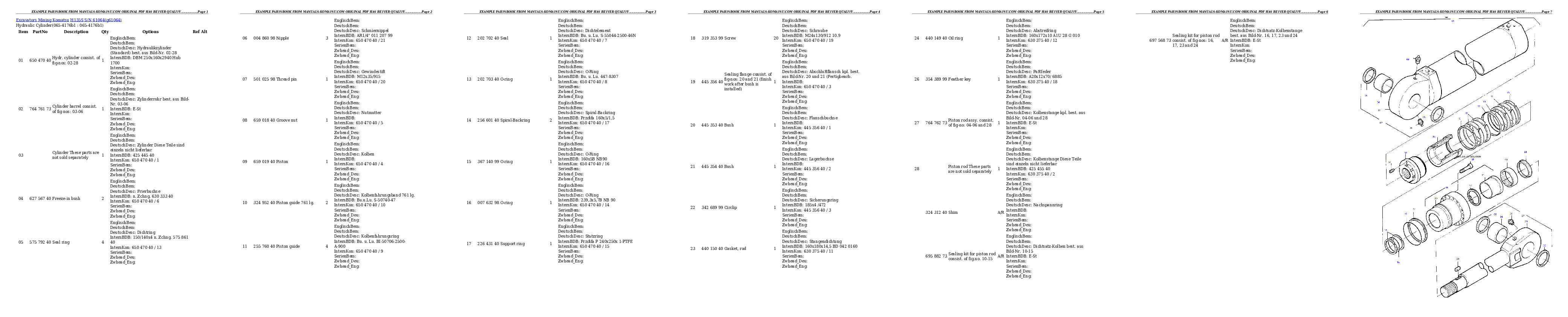 H135S S/N 61064 Partsbook