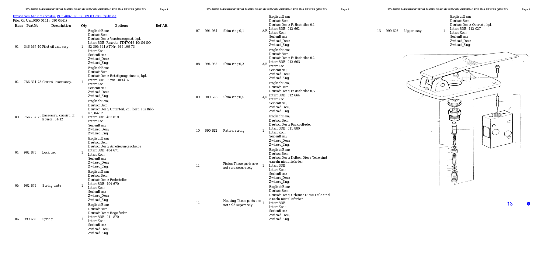 Protected: PC 1400-1 61 075 09.03.2005 Partsbook