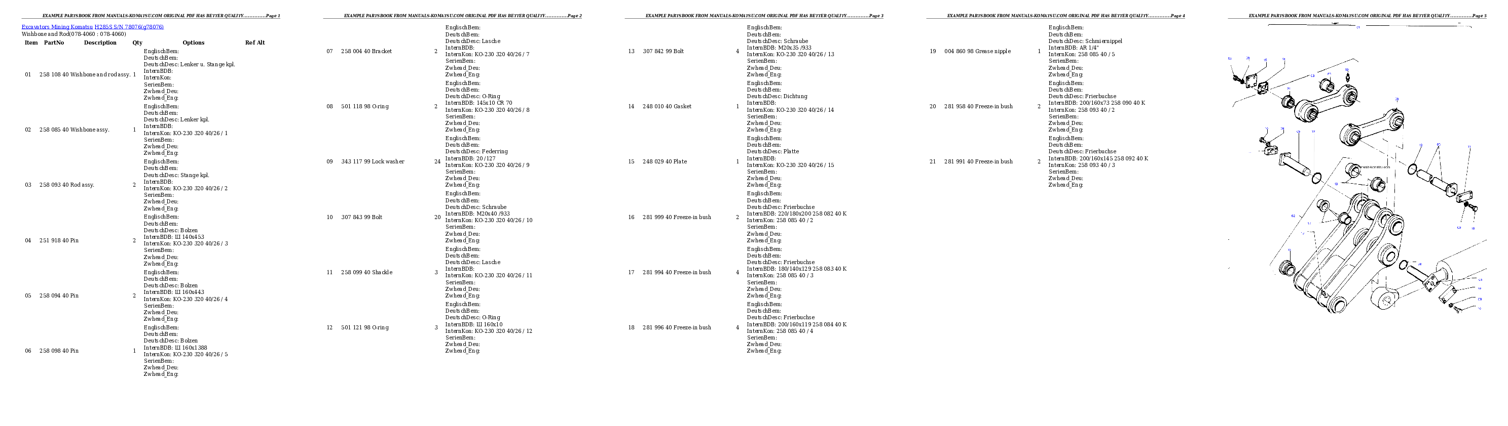 Protected: H285S S/N 78076 Partsbook