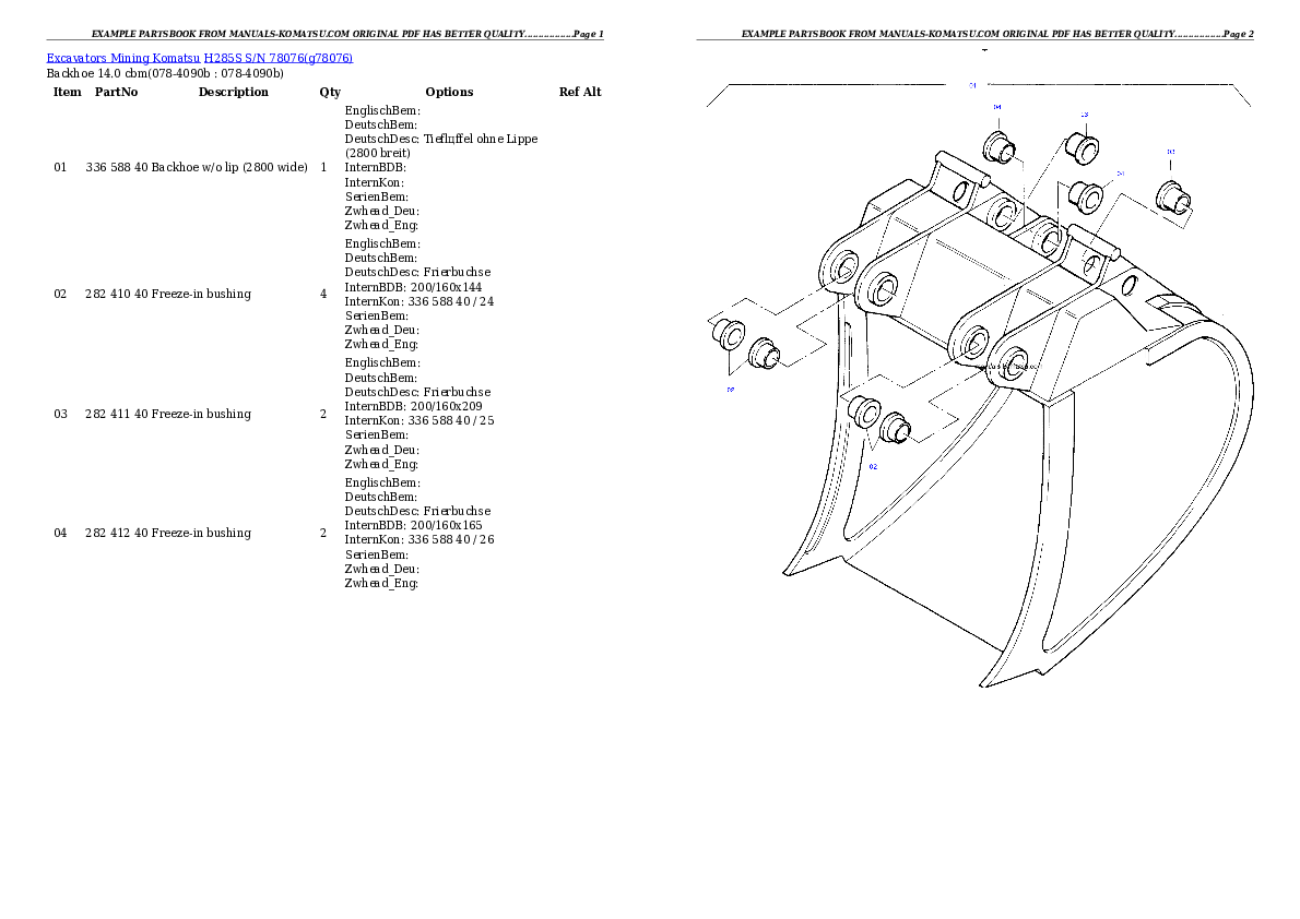Protected: H285S S/N 78076 Partsbook