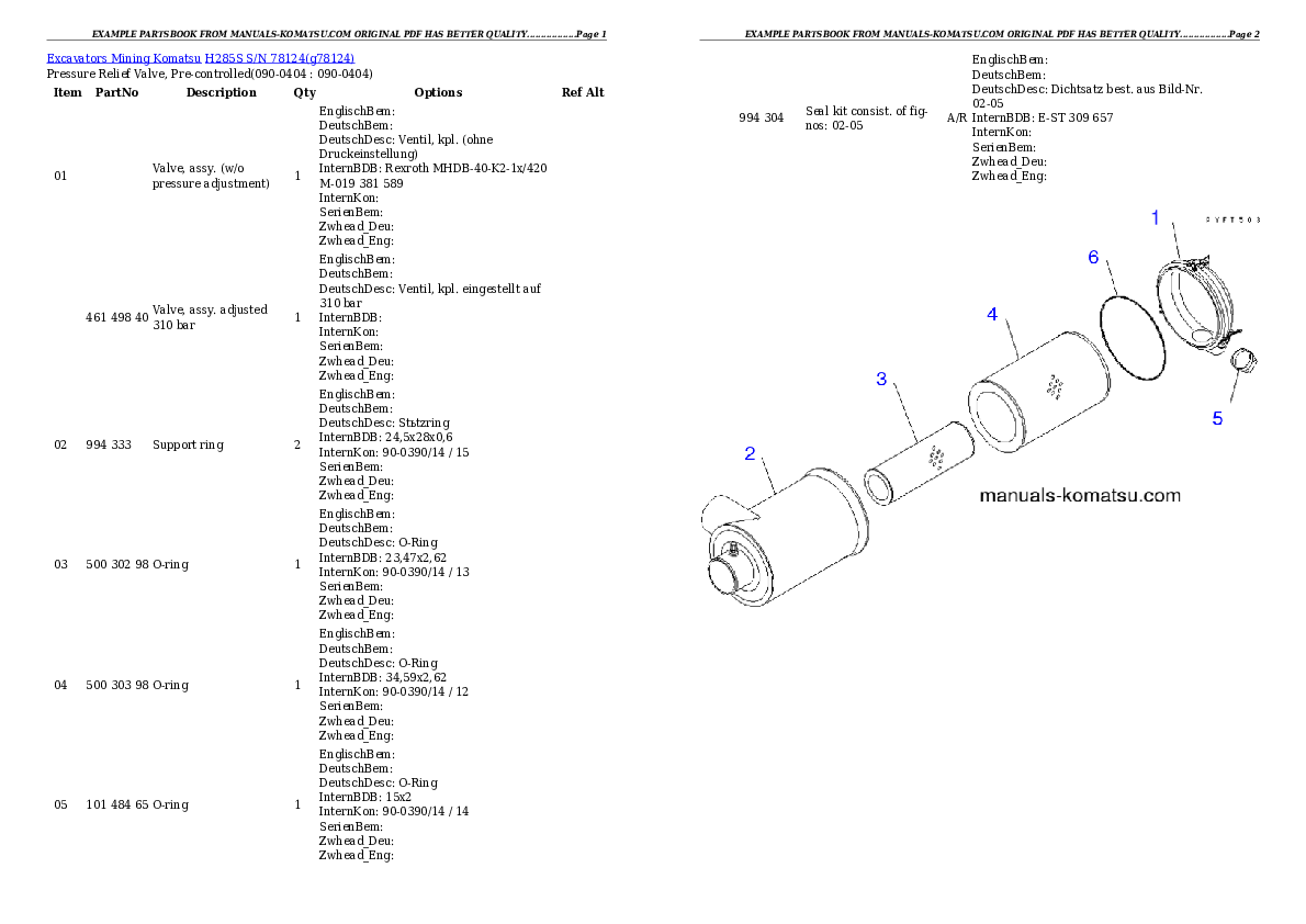 Protected: H285S S/N 78124 Partsbook
